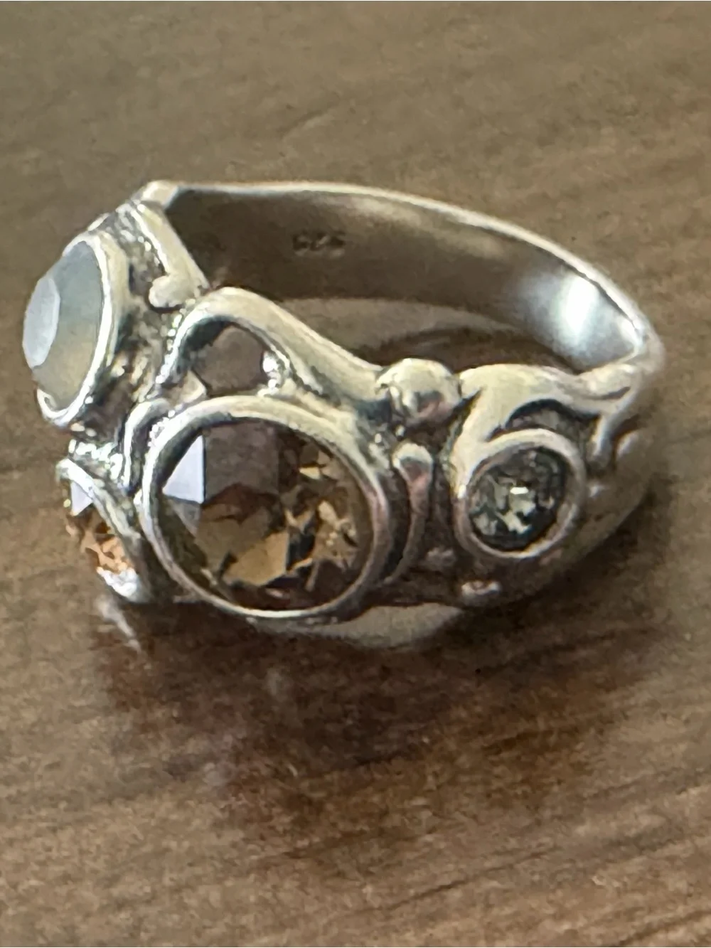 Grace & Heart LOVEJOY Ring .925 SS Swarovski Multi Stones Jewelry R1397 Size 5